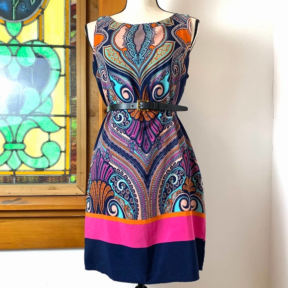 Renneec. Dresses & Skirts - Vintage Psychedelic MOD Retro 60s Renneec. Midi Dress- S
